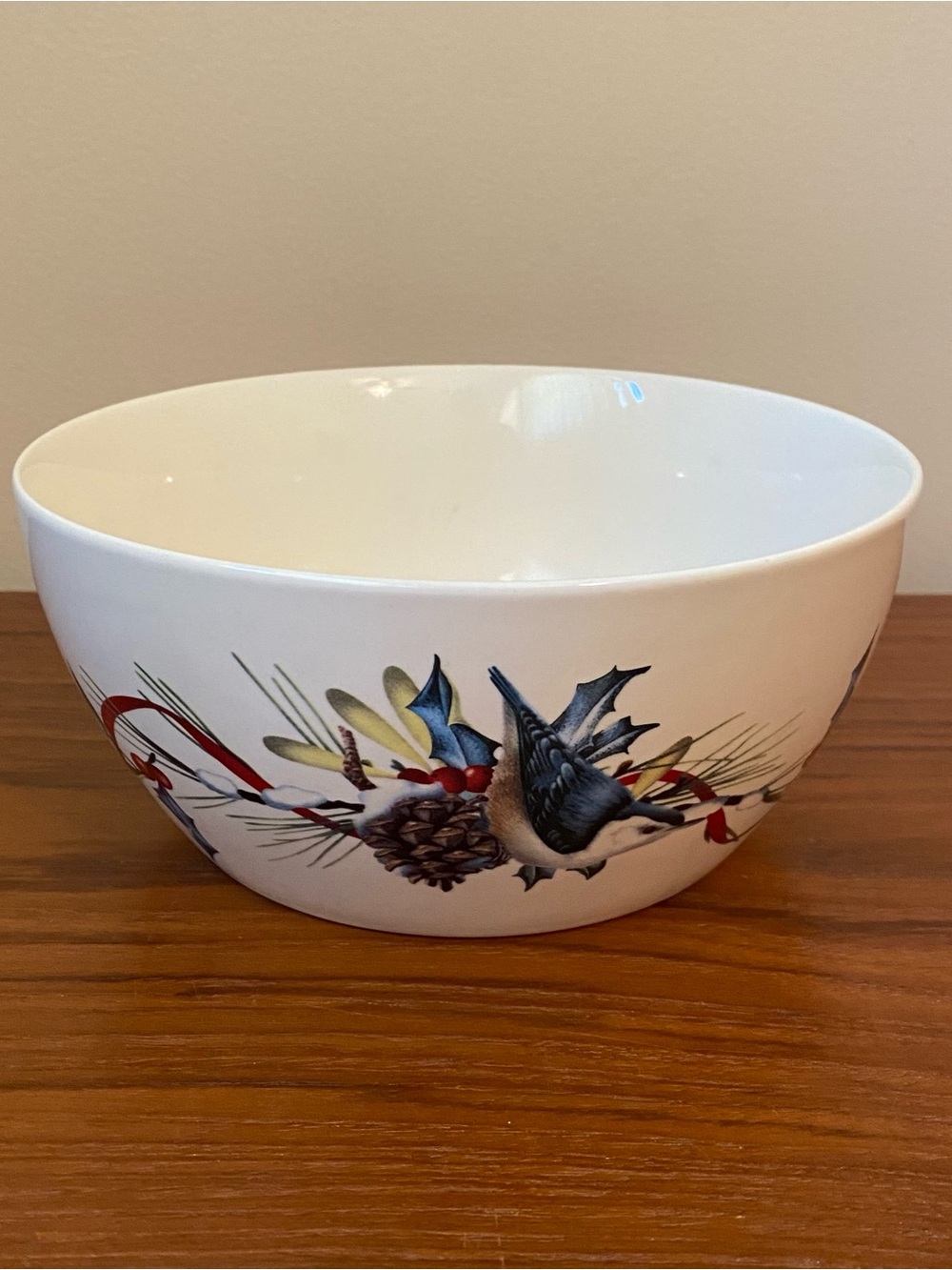 🍀Lenox White Holiday Bird “Winter Greetings” Serving Bowl